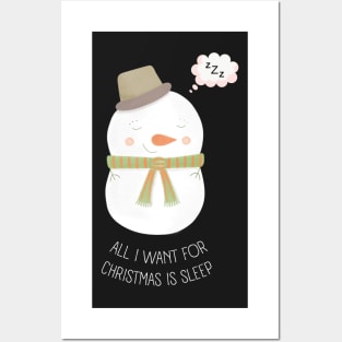 all i want for christmas is sleep Posters and Art